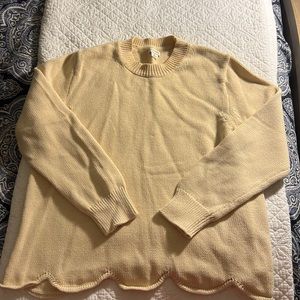 J.Crew Factory Cream Scallop Sweater Size XL